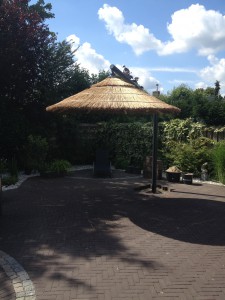 zwevende rieten parasol verstelbaar, draaibaar
