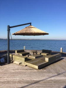 rieten parasol 280 cm zwevend en draaibaar