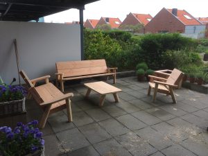 houtcreatief loungeset, tuinset, tafel, stoel, bank