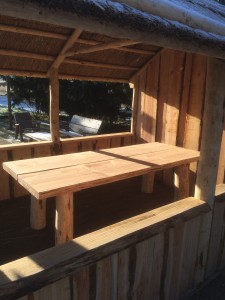 overkapping, tuinhuis, veranda met rieten dak